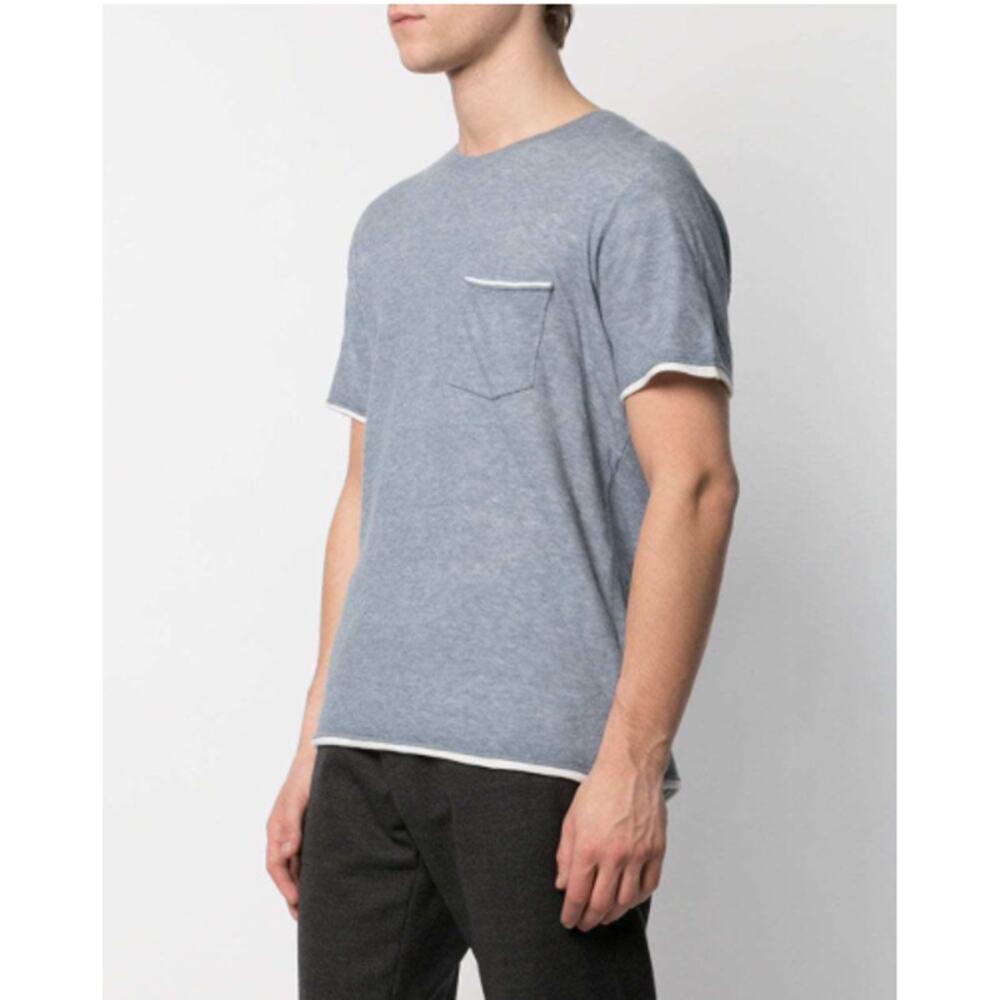 Rag & Bone Men's Double Layer Crew Neck T-Shirt Light Blue XXL